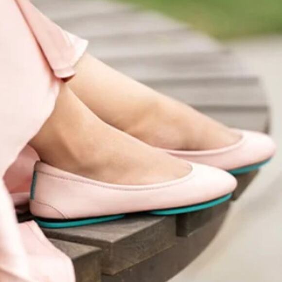 Tieks by Gavrieli SZ 9 Nappa Leather Ballet Flats In Ballerina Pink - Picture 1 of 10